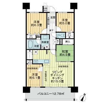 ライオンズ刈谷グラシアフォート(4LDK/7階)の間取り写真