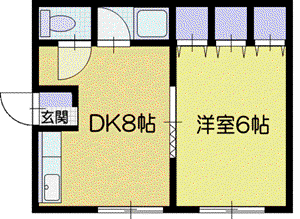 第2サニープレイス(1DK/3階)の間取り写真