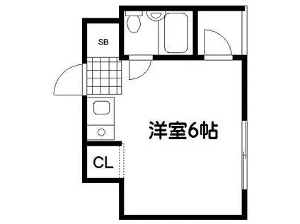 レジデンスサイトー(ワンルーム/3階)の間取り写真