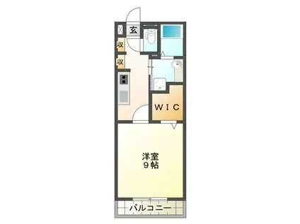 エスタシオン 津(1K/2階)の間取り写真