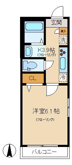 マ.メゾン.エフ(1K/2階)の間取り写真