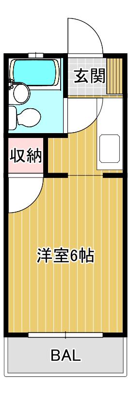 第2ハイツ明治橋(1K/2階)の間取り写真