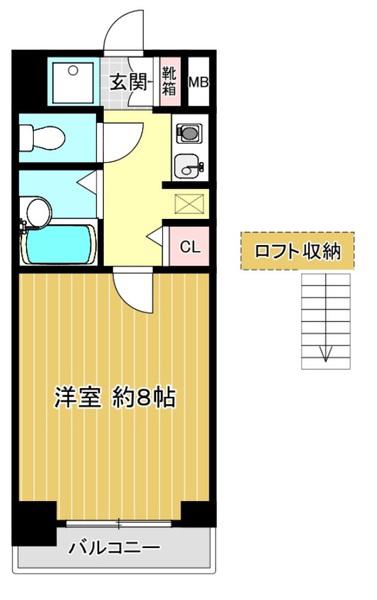 柾木マンションウエスト(1K/4階)の間取り写真
