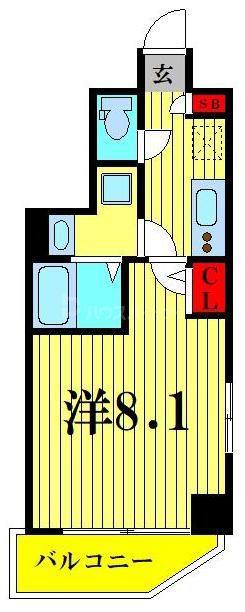 SHOKEN RESIDENCE東京八広(1K/9階)の間取り写真