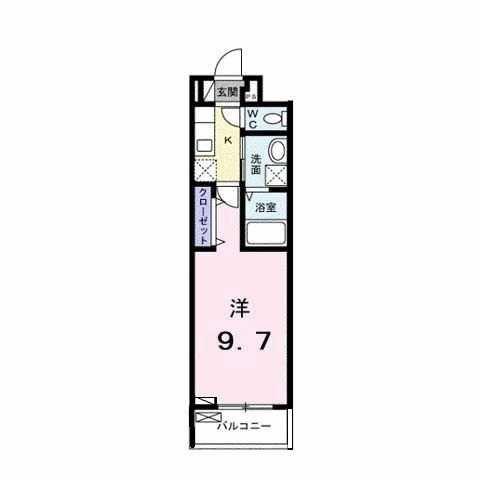ディア ベルジュ(1K/2階)の間取り写真