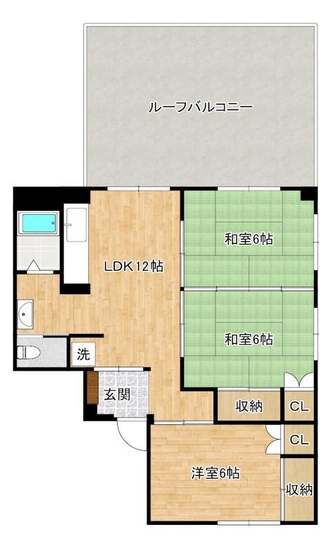 原ビル(3LDK/3階)の間取り写真