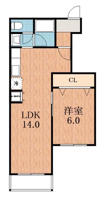 桃ヶ池第一マンション(1LDK/4階)の間取り写真