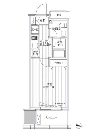 桜ヒルズ九段北(1K/5階)の間取り写真