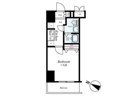 アイル東京向島(1K/2階)の間取り写真