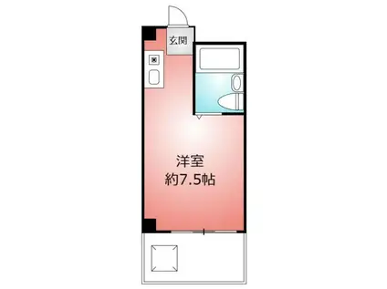 西尾ビル(ワンルーム/3階)の間取り写真