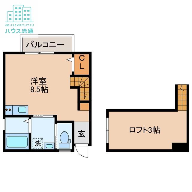 アメニティ東小島I(ワンルーム/2階)の間取り写真