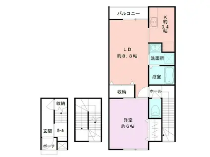 BUENA天神尾(1LDK/3階)の間取り写真
