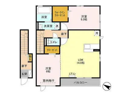 ステラB(2LDK/2階)の間取り写真