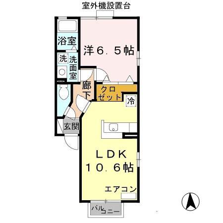 グランシャリオ(1LDK/2階)の間取り写真