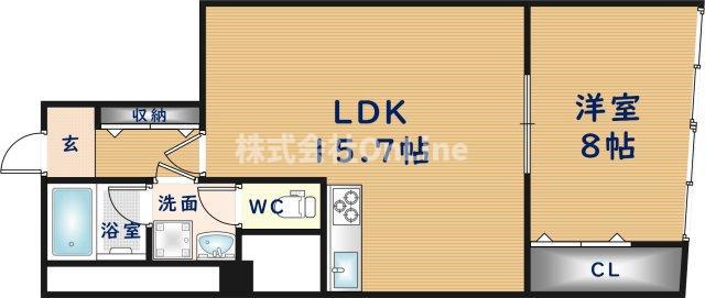 リアライズ住道南(1LDK/2階)の間取り写真