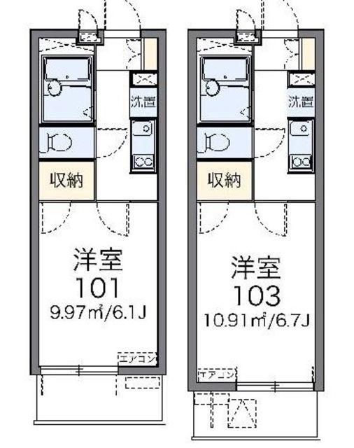 レオパレスパタータIII(1K/3階)の間取り写真