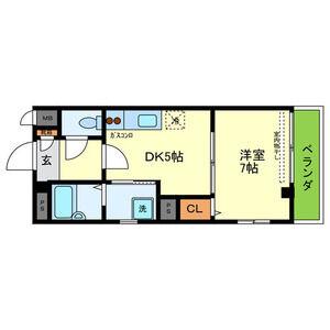 メルシー2000(1DK/7階)の間取り写真