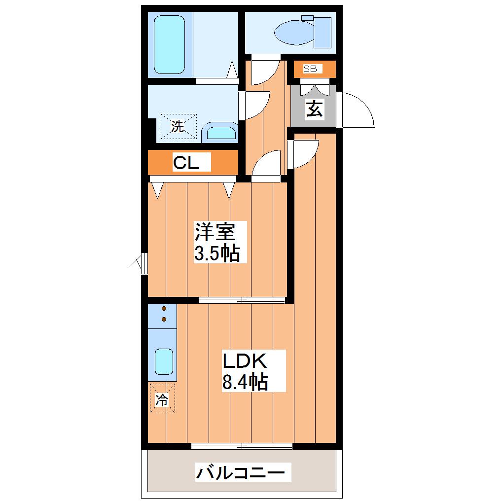FORIA薬師堂駅前(1LDK/1階)の間取り写真