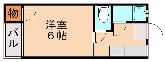 タフィー南福岡(1K/2階)の間取り写真
