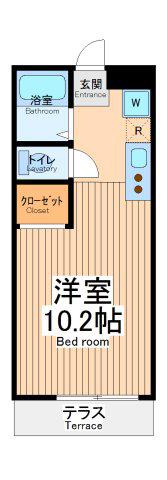 オクテットビー(ワンルーム/1階)の間取り写真