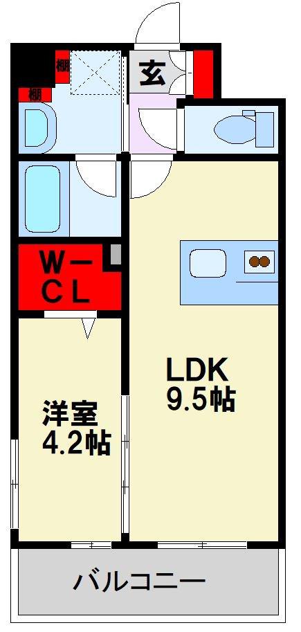 PRADO OHASHI(1LDK/5階)の間取り写真