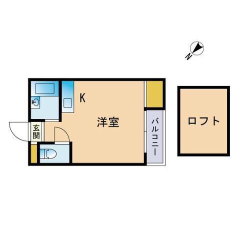 ドリームマーサー(ワンルーム/1階)の間取り写真