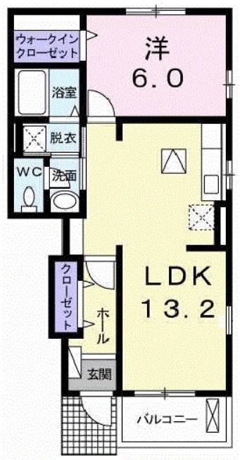 ボヌールメゾン(1LDK/1階)の間取り写真