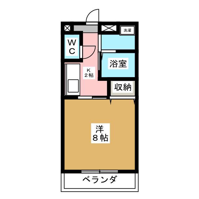 フラットさつきV(1K/2階)の間取り写真