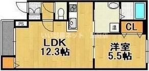 TSGARDEN(1LDK/1階)の間取り写真