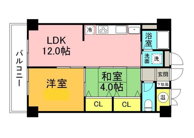幟町熊本ビル(2LDK/5階)の間取り写真