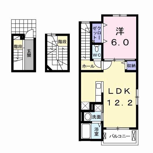 セリシールA(1LDK/3階)の間取り写真