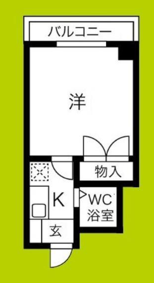 ライオンズマンション大手前第2(1K/4階)の間取り写真