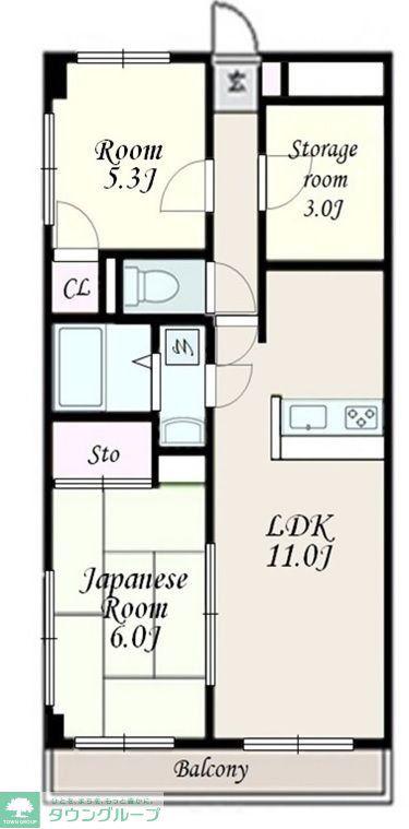 マルギガーデン(2SLDK/2階)の間取り写真