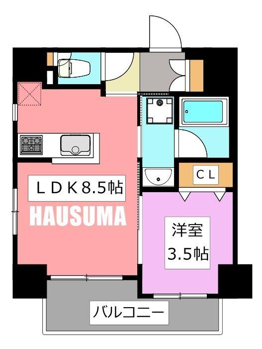 リヴァプール東池袋(1LDK/6階)の間取り写真