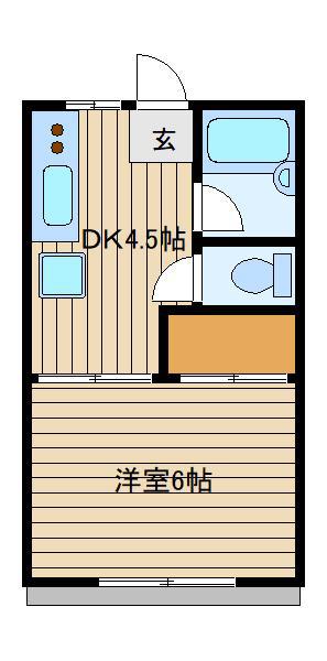 グリーンコーポ(1DK/1階)の間取り写真