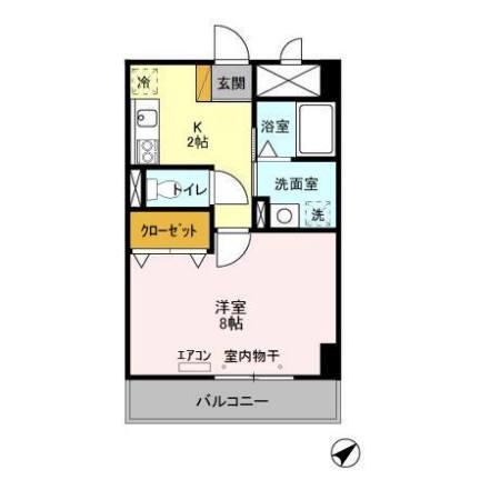 アルバ南柏(1K/5階)の間取り写真