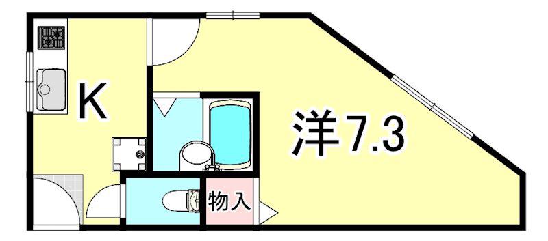 スウィートハイム(1K/3階)の間取り写真