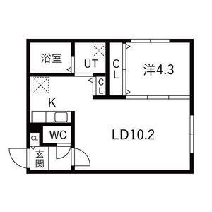 HERO YAMAHANA2(1LDK/2階)の間取り写真