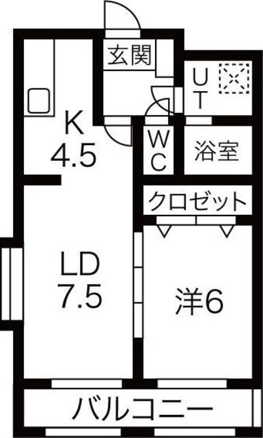 ヴィガラスM(1LDK/5階)の間取り写真