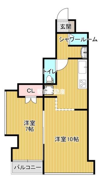 ORIENT BLD NO.59 TWI(1LDK/2階)の間取り写真