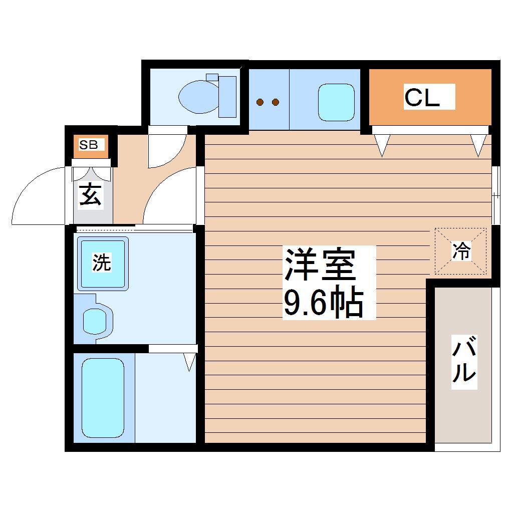 フォルト堤(ワンルーム/4階)の間取り写真