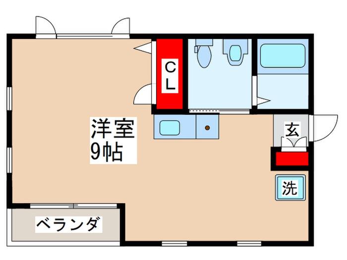 パインハースト(ワンルーム/2階)の間取り写真