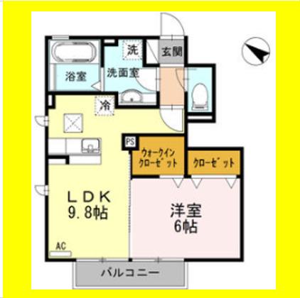 トルナーレ(1LDK/1階)の間取り写真