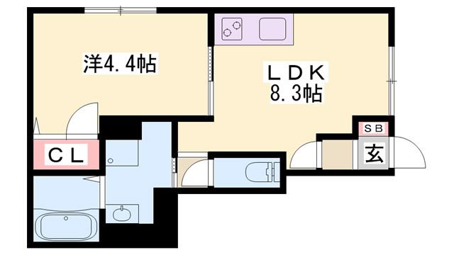 ARROW(1LDK/2階)の間取り写真
