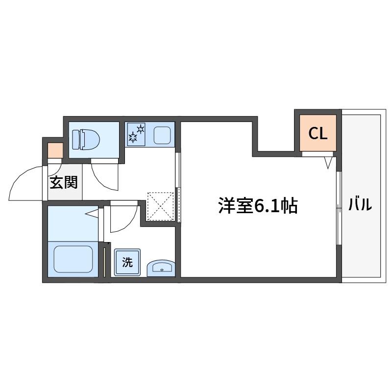 BELL LEAD東尾久(1K/1階)の間取り写真
