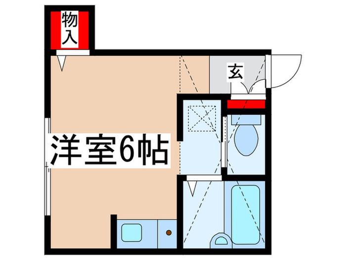 ランディー高石B棟(ワンルーム/1階)の間取り写真