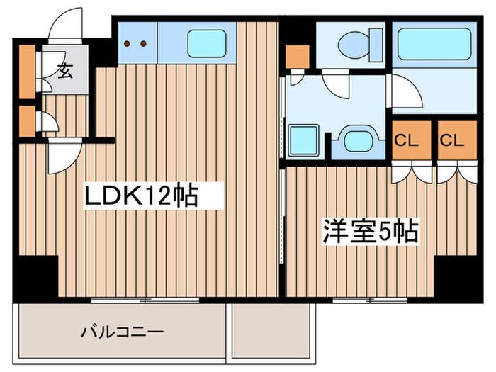 葵クロスタワー(1LDK/16階)の間取り写真