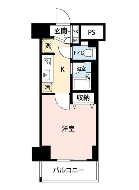 マイナビSTAYミライエ東新小岩(1K/6階)の間取り写真