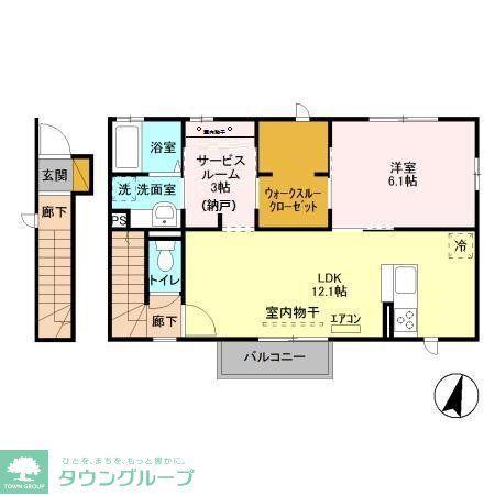スペランツァ D(1SLDK/2階)の間取り写真