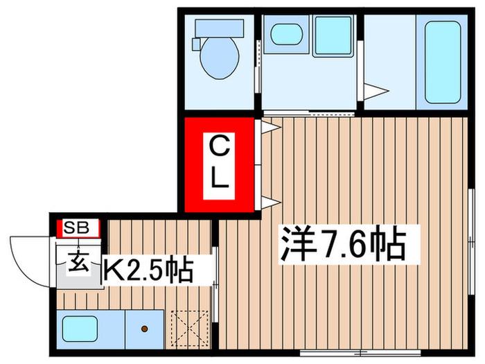サクラーレ平井(1K/1階)の間取り写真
